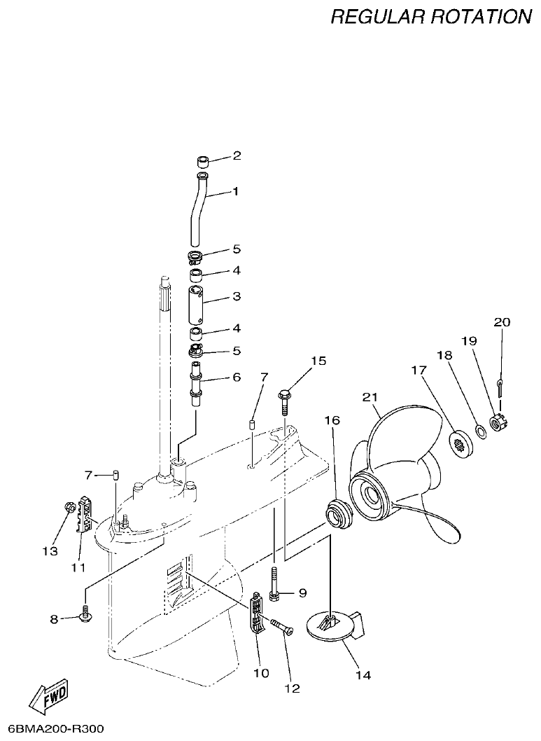Yamaha F150FET, FL150FET LOWER CASING & DRIVE 2 parts diagram